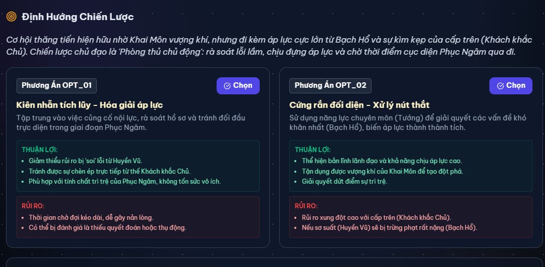 Dự báo Đại Vận, Lưu Niên & Thời Vận Giao diện Đại Vận, Lưu Niên và Kỳ Môn Độn Giáp trên ứng dụng Huyền Cơ